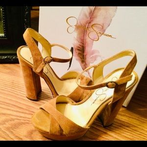Suede high heels shoes